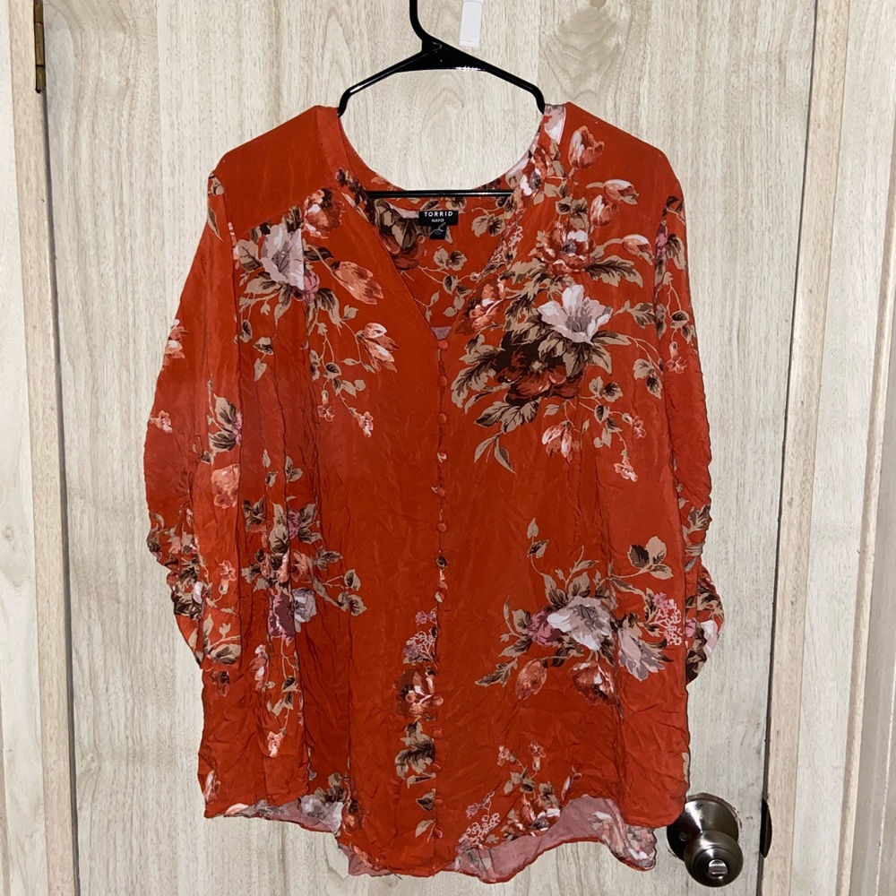 Orange floral torrid top